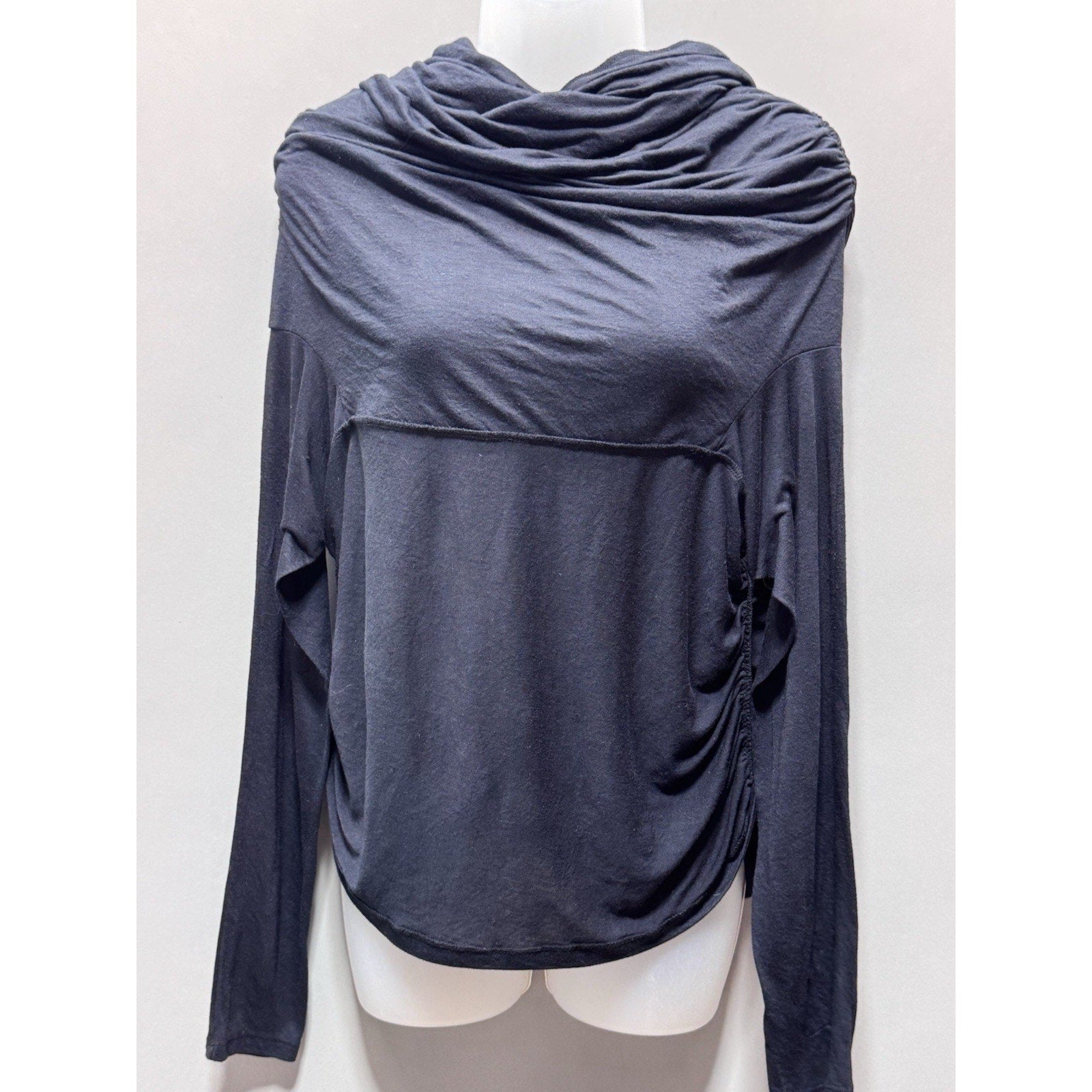 Abercrombie & Fitch Women's X-Large Soft Cowl Neck Pullover Black Jersey Loose