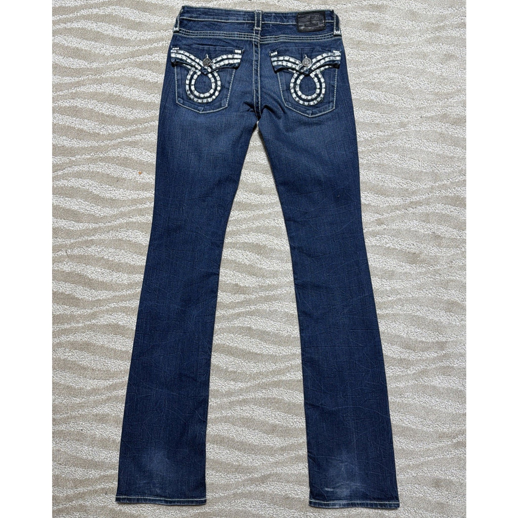 Big Star Womens Vtg Liv Slim Boot Jeans Heavy Stitch Flap Pock Y2K Western 29x36