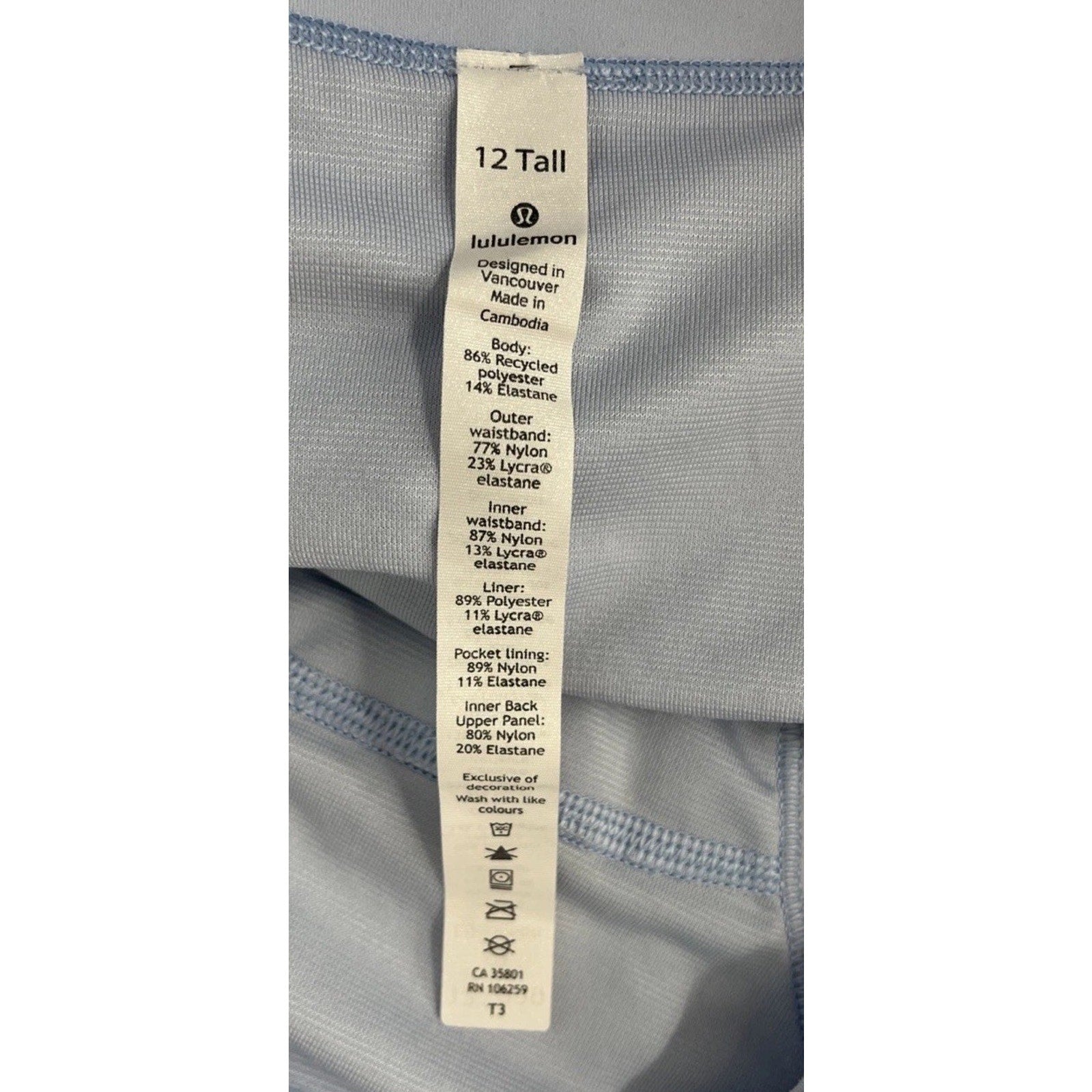 Women Lululemon Speed Up High-Rise Lined Short 4" Pastel Blue Size 12 Tall