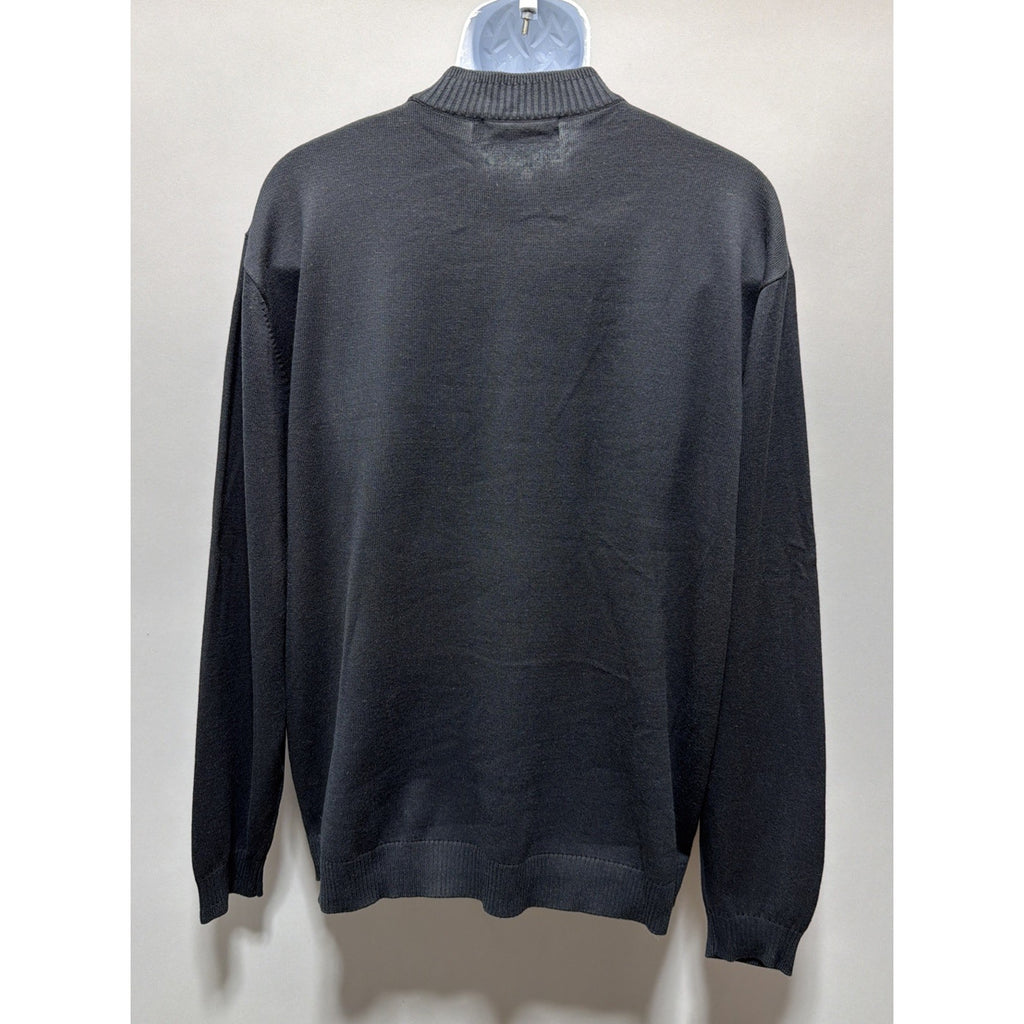 Lavane New York Mens Mock Neck Pullover Sweater XL Black Classic Designer
