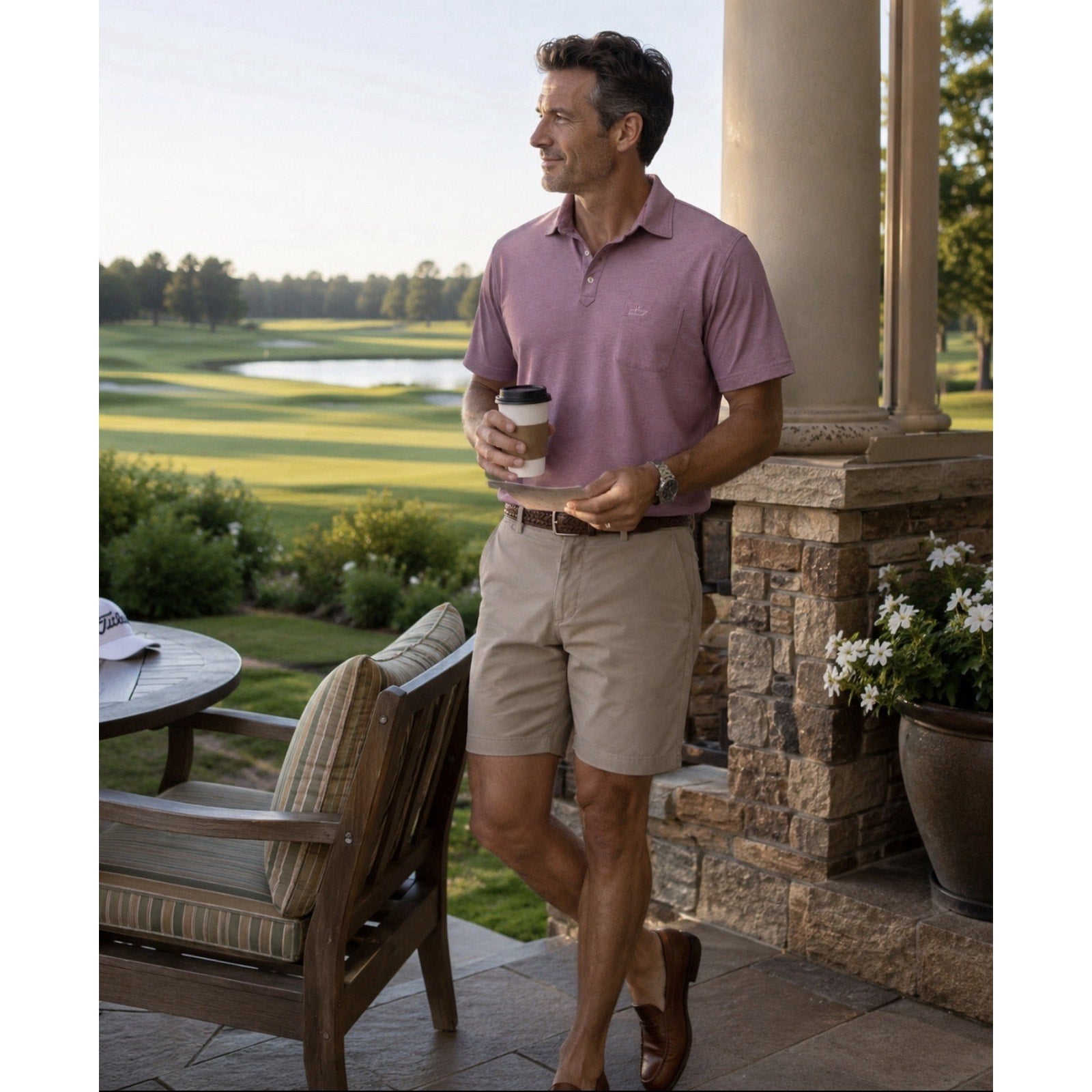 Peter Millar Pique Polo Shirt Mens XXL Pink Embroidered TN Golf