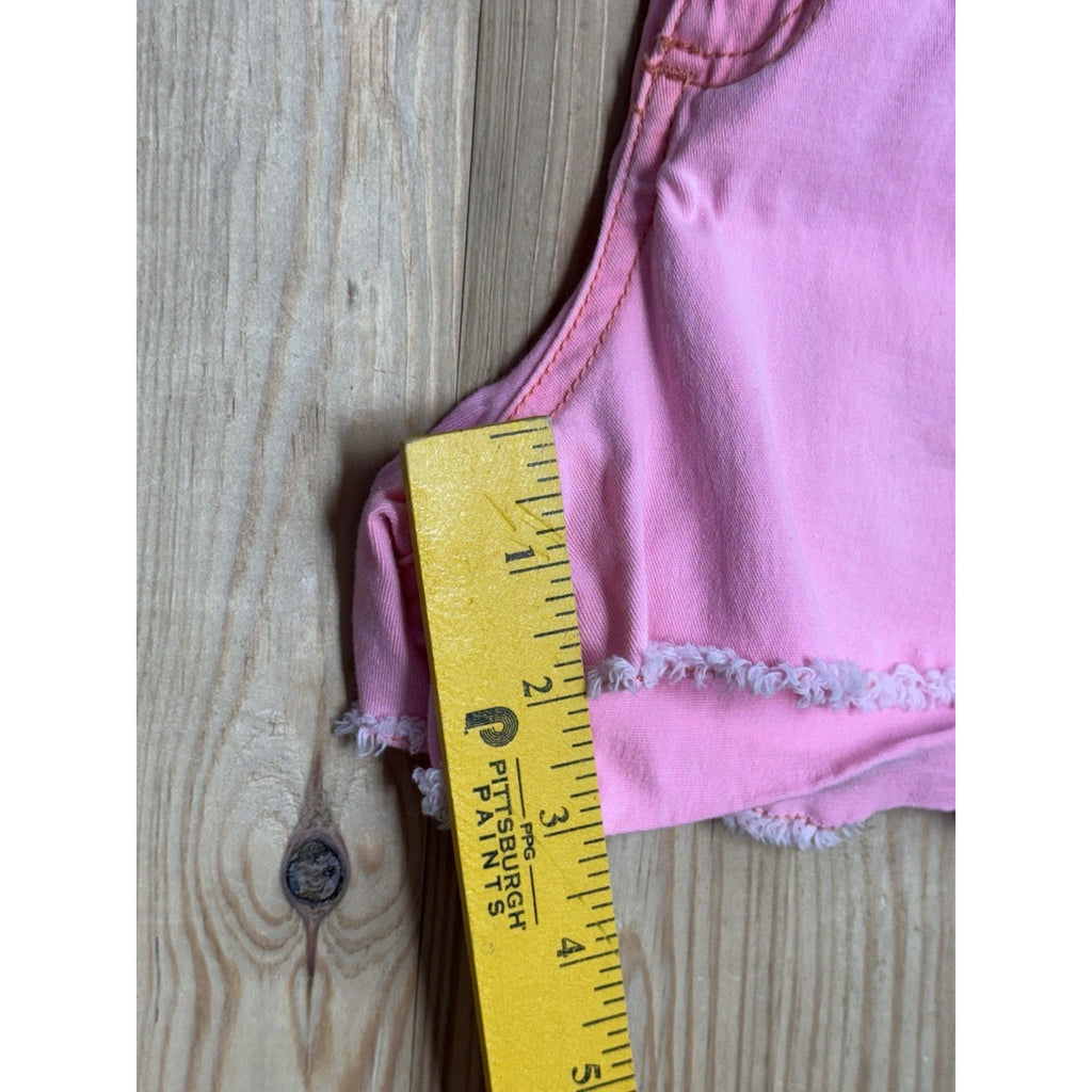 LEI - Distressed Pink Ashley Lowrise Denim Shorts Juniors Size 9 Short Shorts
