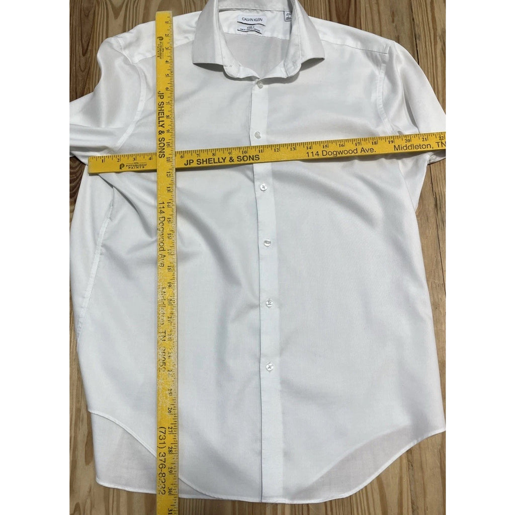 Calvin Klein Steel Non Iron Slim Fit Button Up Dress Shirt Size Large