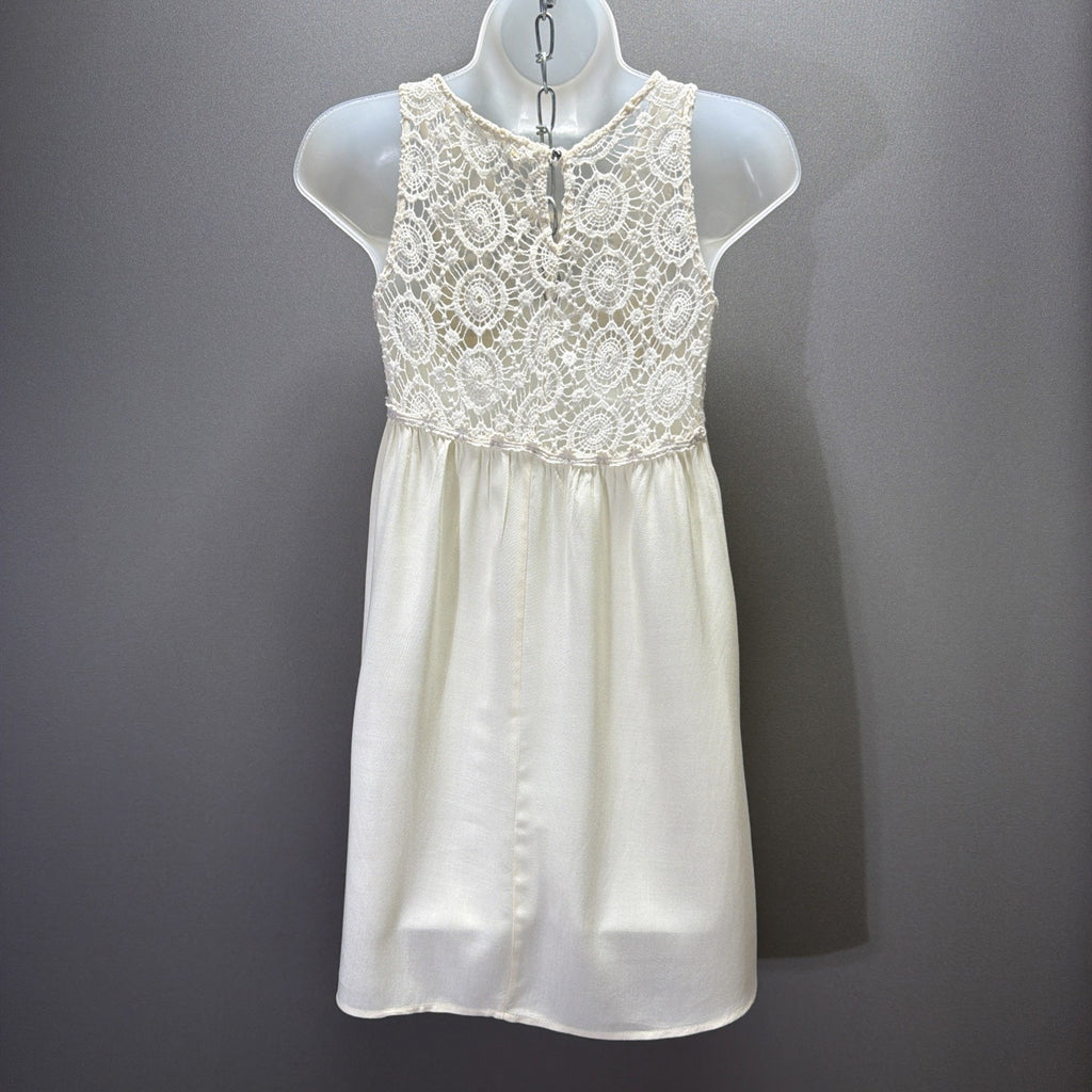 Sweet Journey Boutique Crotchet Lace Boho Tank Top Cream Size Small