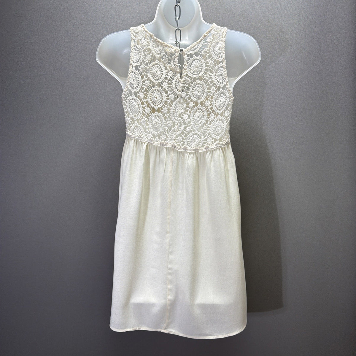 Sweet Journey Boutique Crotchet Lace Boho Tank Top Cream Size Small