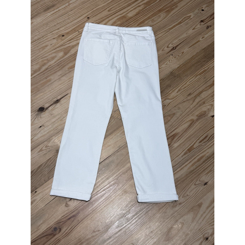 Soft Surroundings White Jean Straight Leg Classic High Rise Women’s Size 8