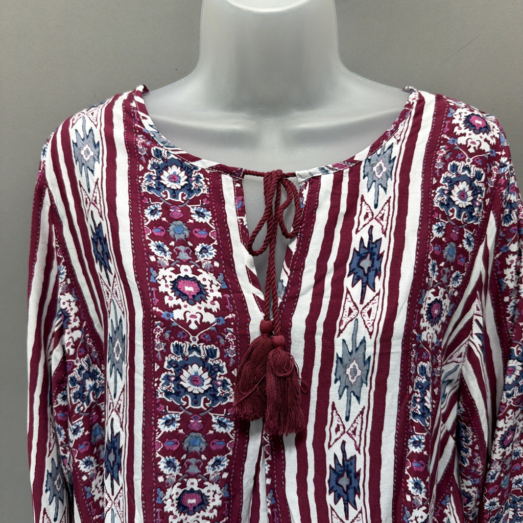 Simply Noelle Flowy Boho Dress S/M(8-10) Aztec Swim Cold Shoulder cover up