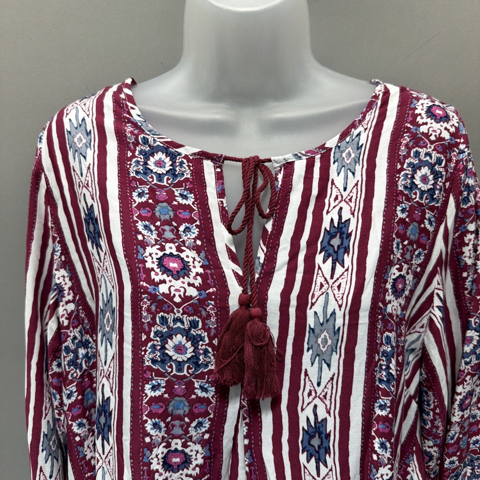 Simply Noelle Flowy Boho Dress S/M(8-10) Aztec Swim Cold Shoulder cover up