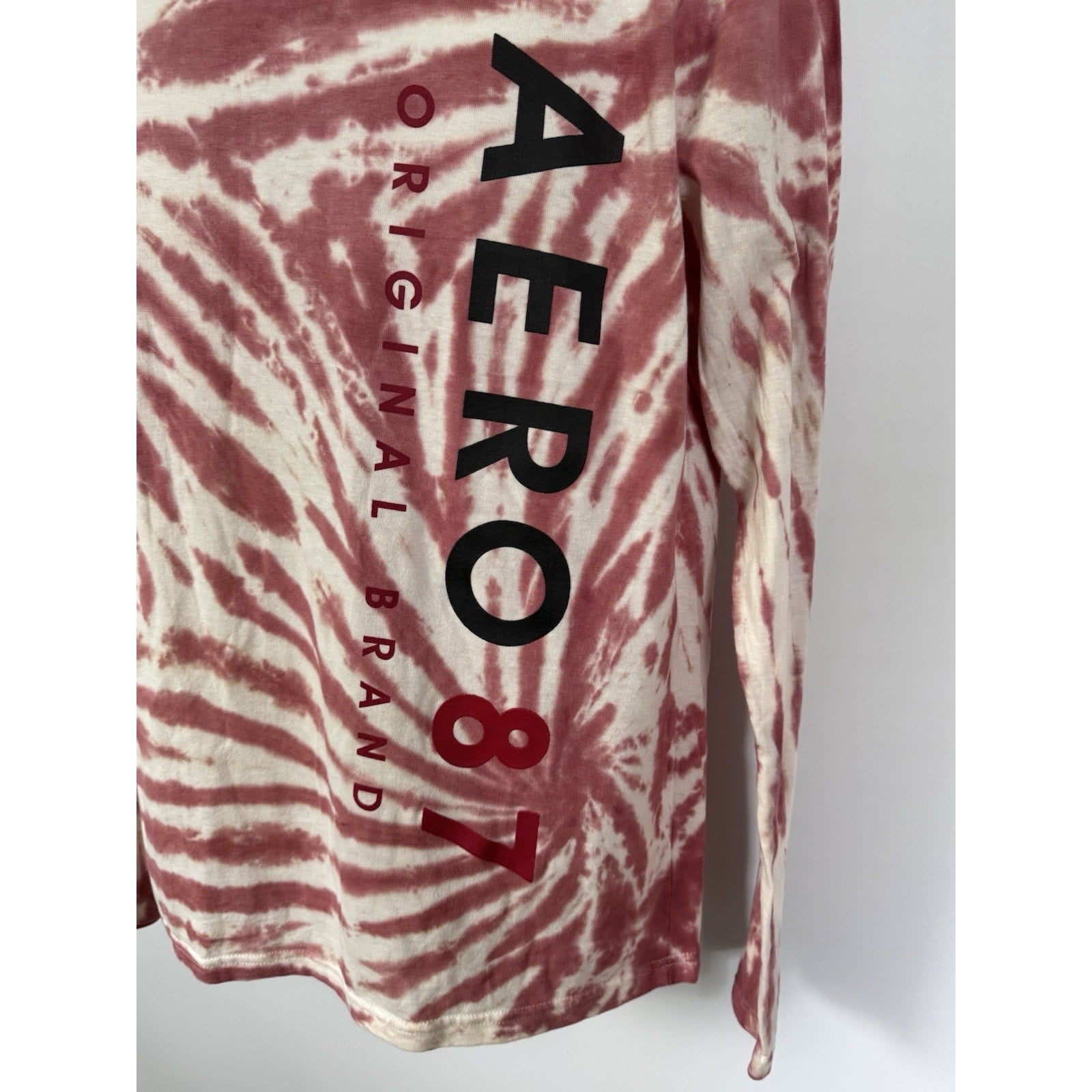 Aeropostale Tie dye long sleeve t-shirt Medium Muted Red