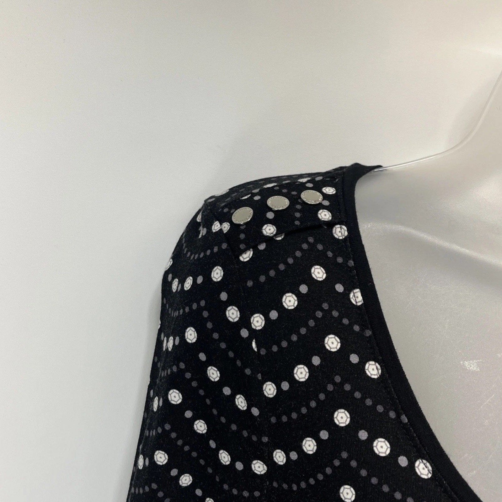 White House Black Market Black Polka Dot Top Women Size Small