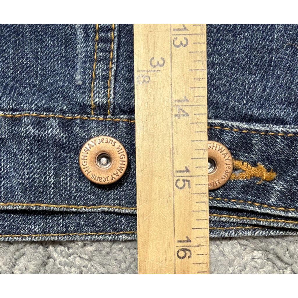 New Highway Jeans Blue Denim Jacket Cropped Vest Women's Juniors Size L