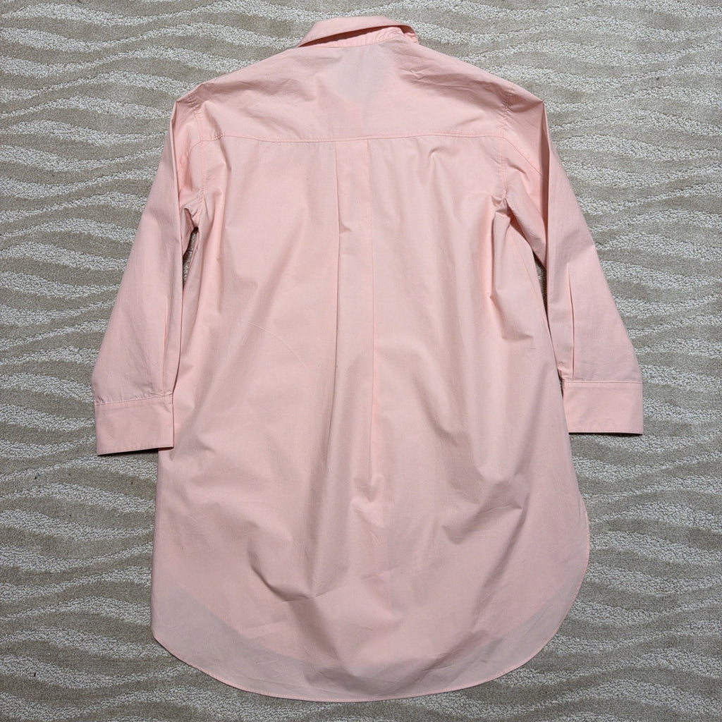 English Factory Womens Classic Collared Shirt Dress Small Pink Button Up New