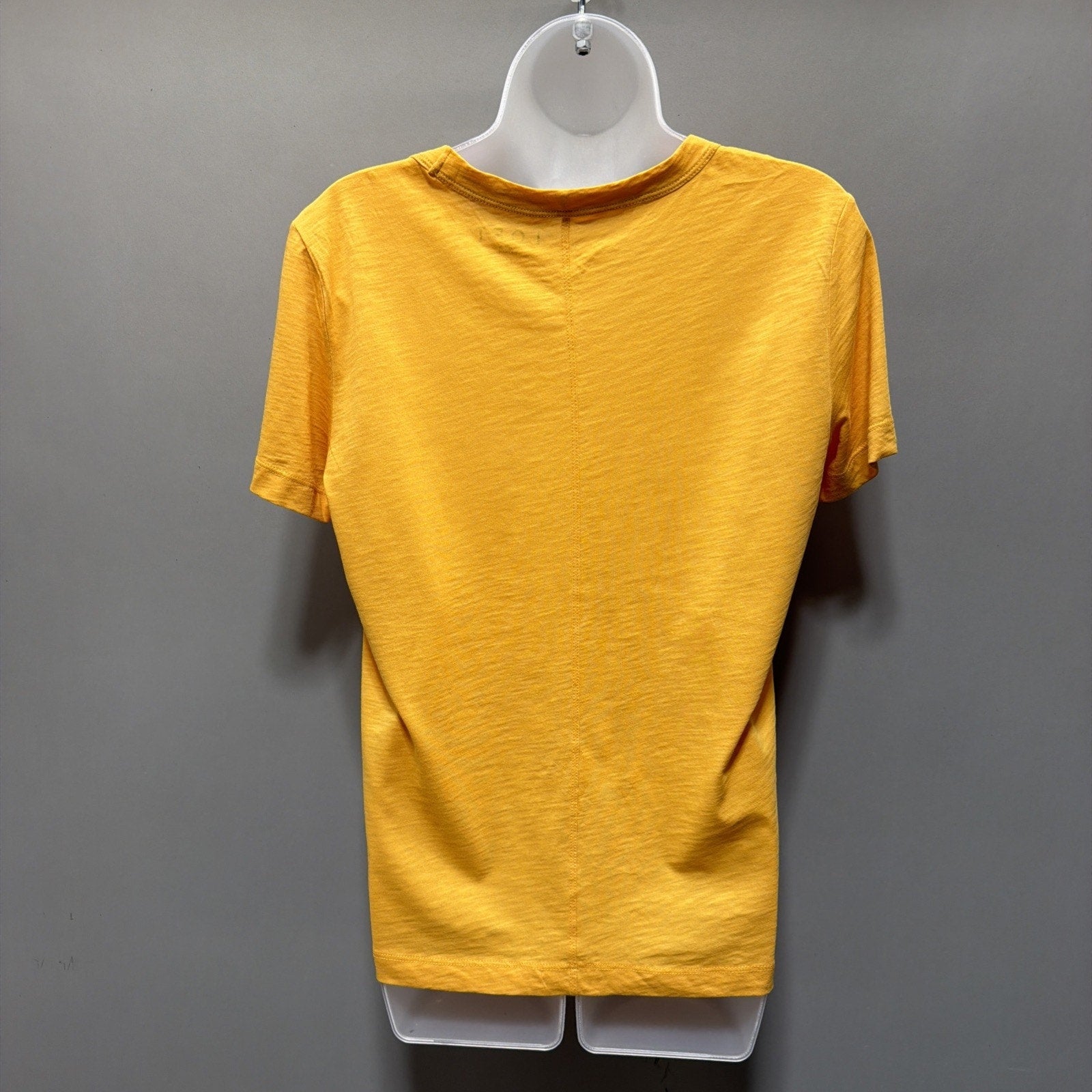 LOFT Gold Yellow T-Shirt L Basic Short Sleeve Pullover Slightly Sheer NWT