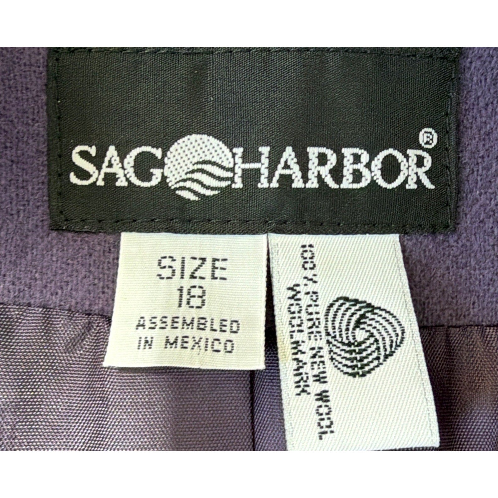 VTG Retro 90s Sag Harbor Womens Plus Size 18 100% Pure Wool Blazer Jacket NWT