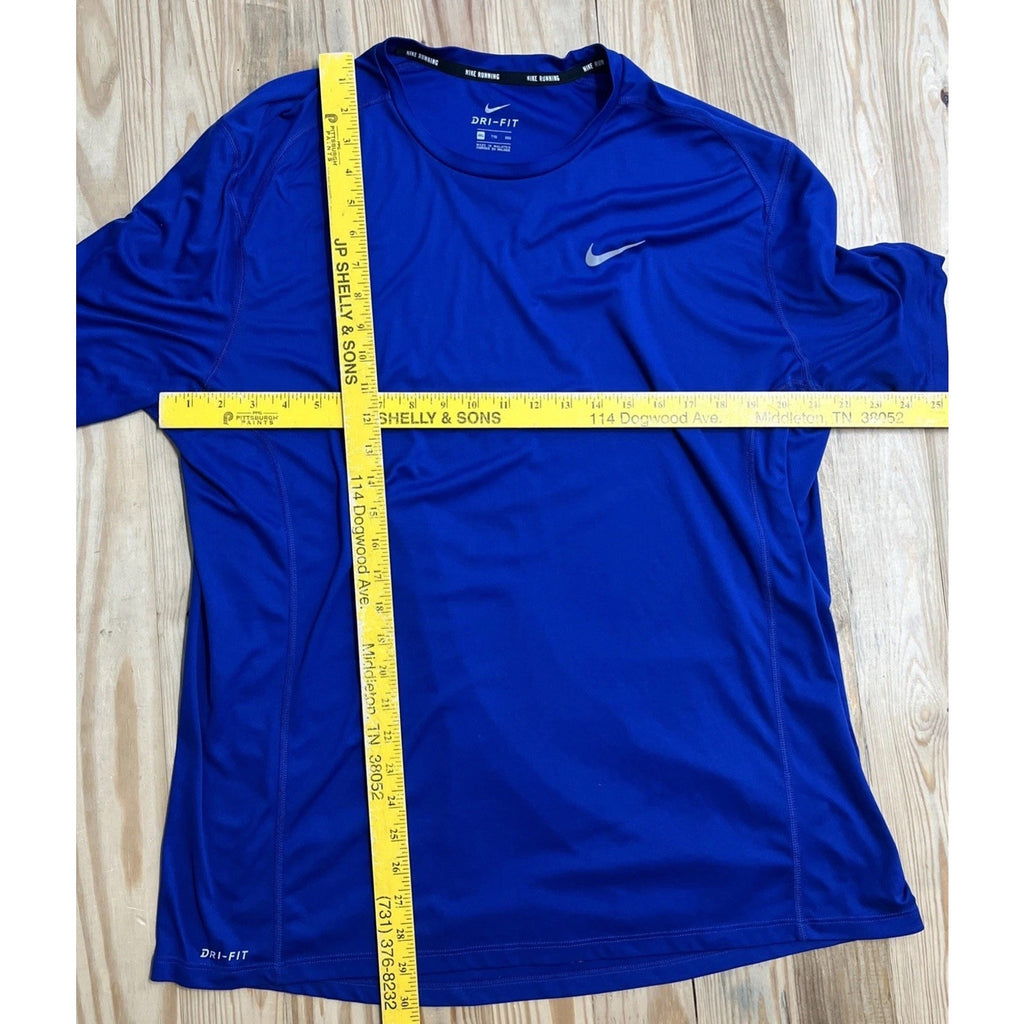 Nike Dri-Fit Running Compression Men's Training Short Sleeve Blue Shirt XXL