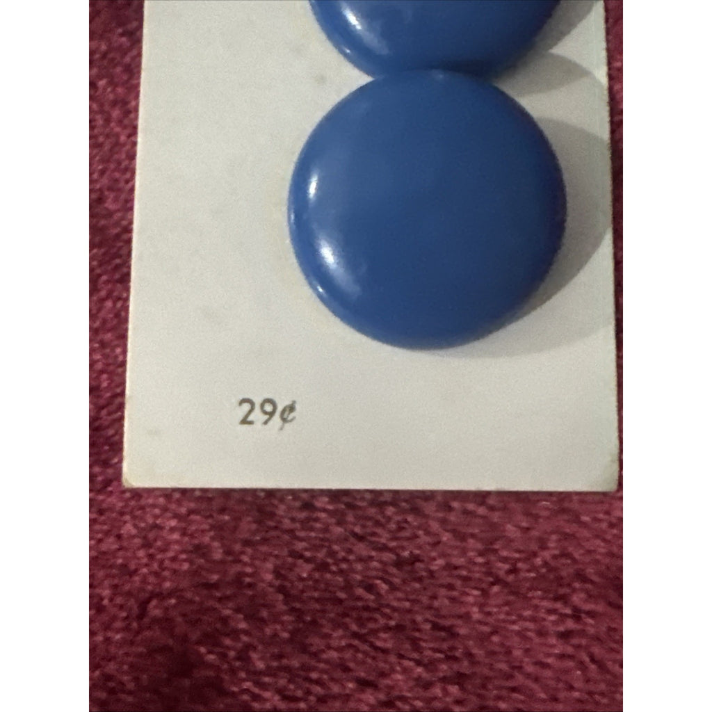 Vintage Streamline Blue Round Shank Buttons Lot of 4 NOS Original Cards 1 Inch
