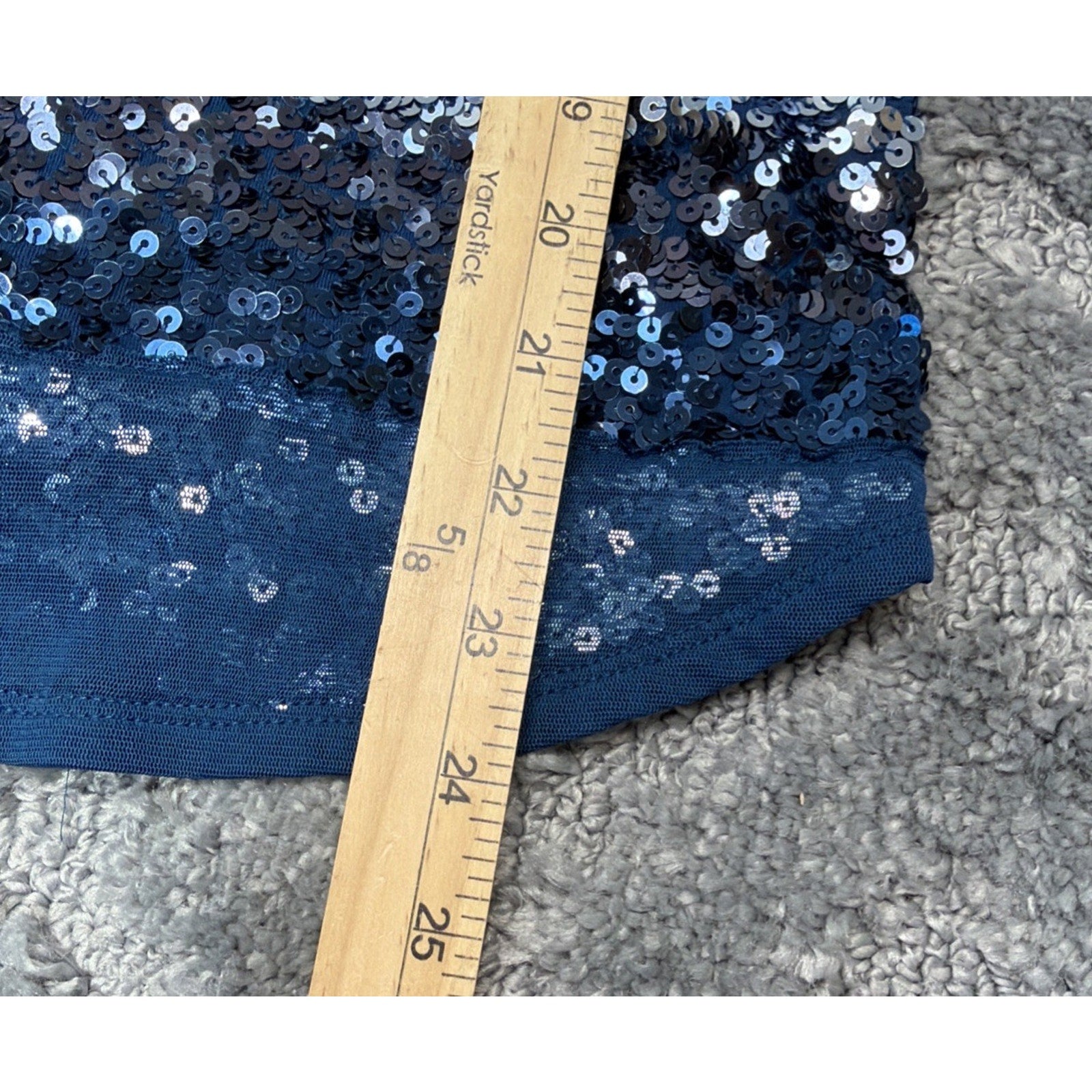 EXPRESS Dreamweight Cotton Sequin Bling Racerback Tank Top XS Blue