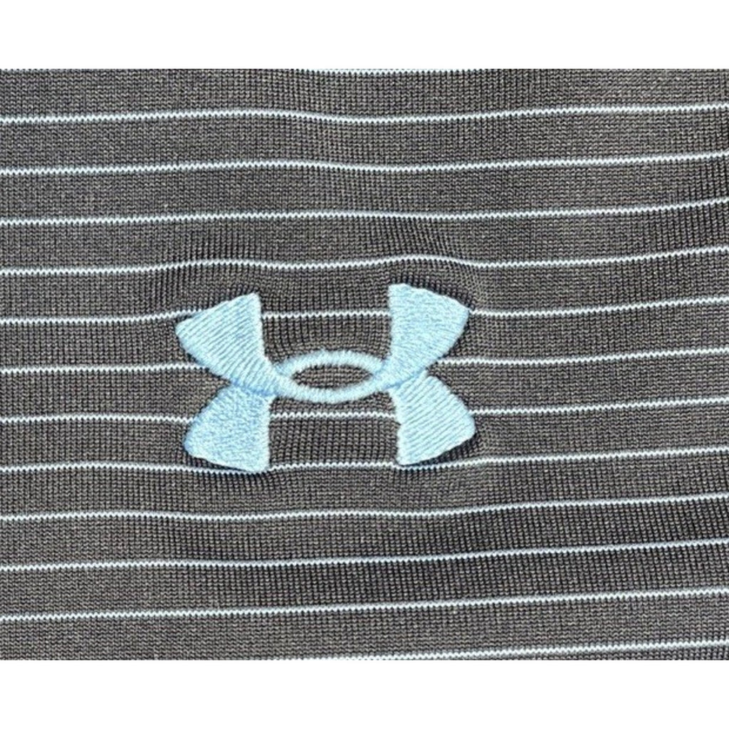 Under Armour Men's UA Matchplay Stripe Polo Shirt Blue Medium Activewear Logo