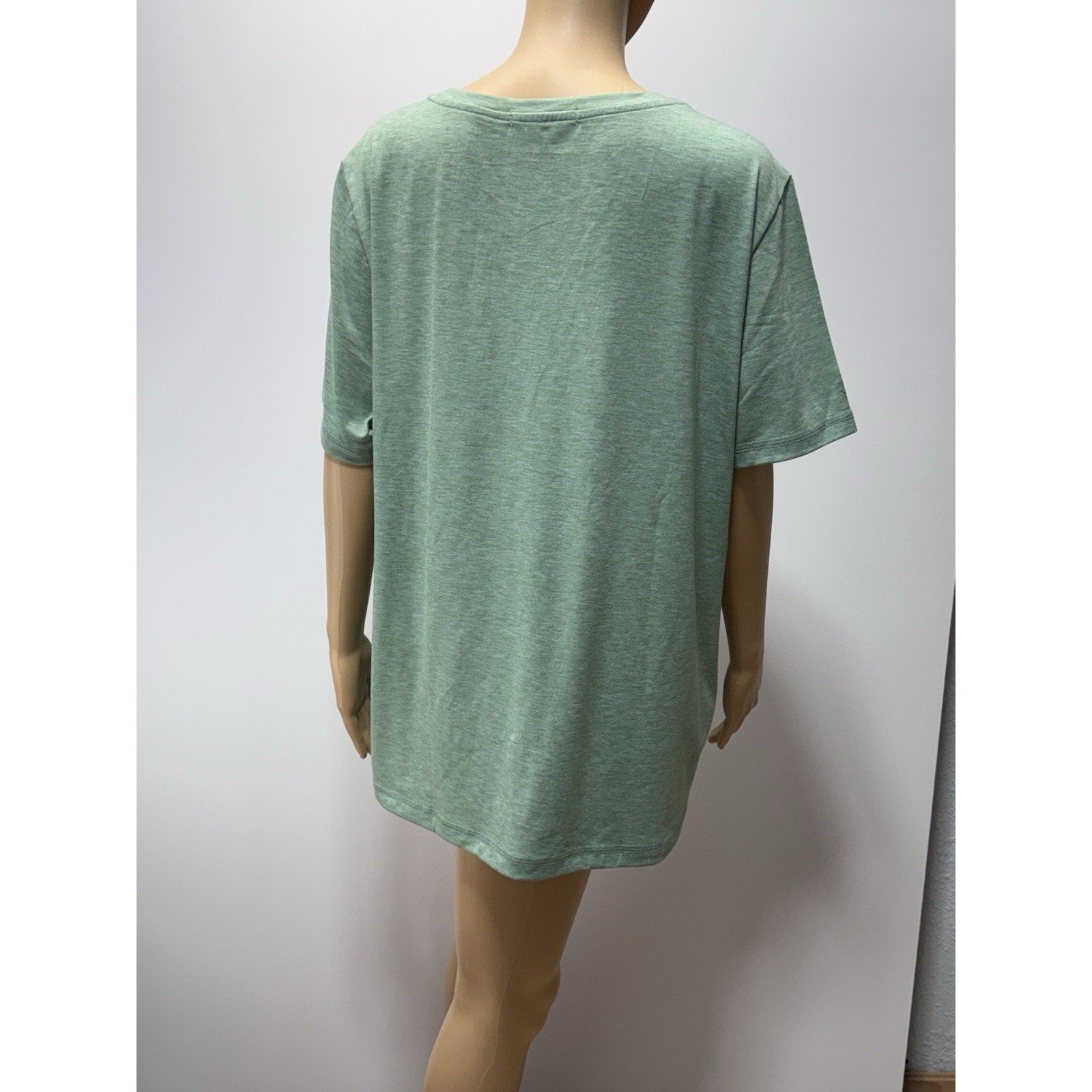Automet Green Soft Stretch Ribbed Front T-shirt Top Size XXL NEW
