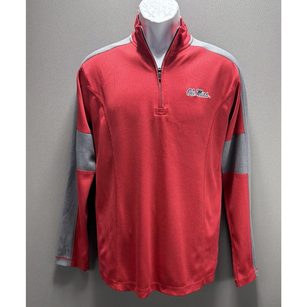 Ole Miss Rebels NCAA Section 101 Majestic Pullover 1/4 Zip Sweatshirt Size S