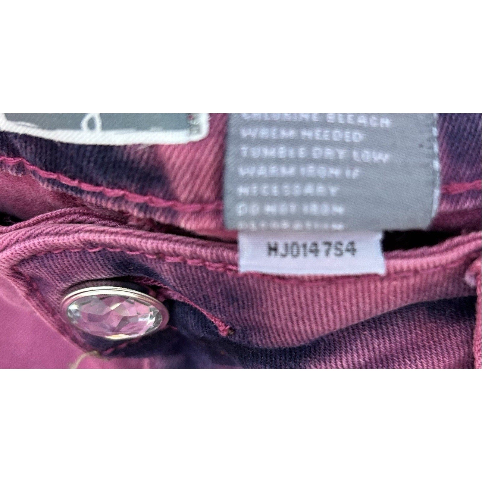 Soundgirl Pink/Purple Tie-dye Skinny Jeans With Rhinestones Size 11- Stretchy