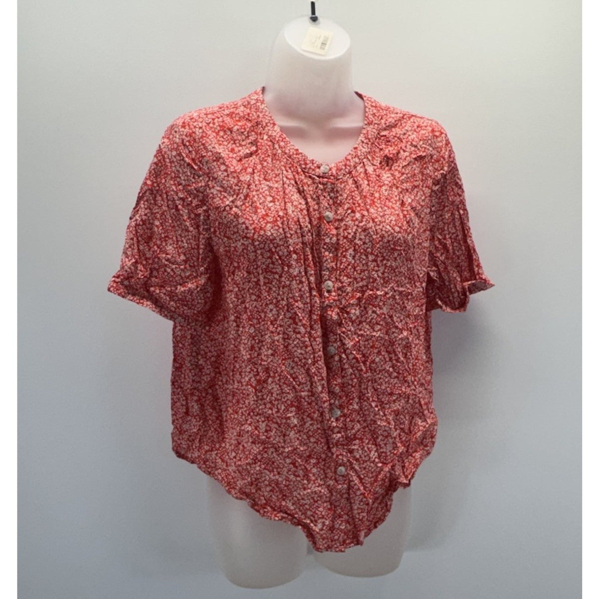 NEW Universal Thread Women's Floral Short Sleeve Button-Down Blouse Size Small