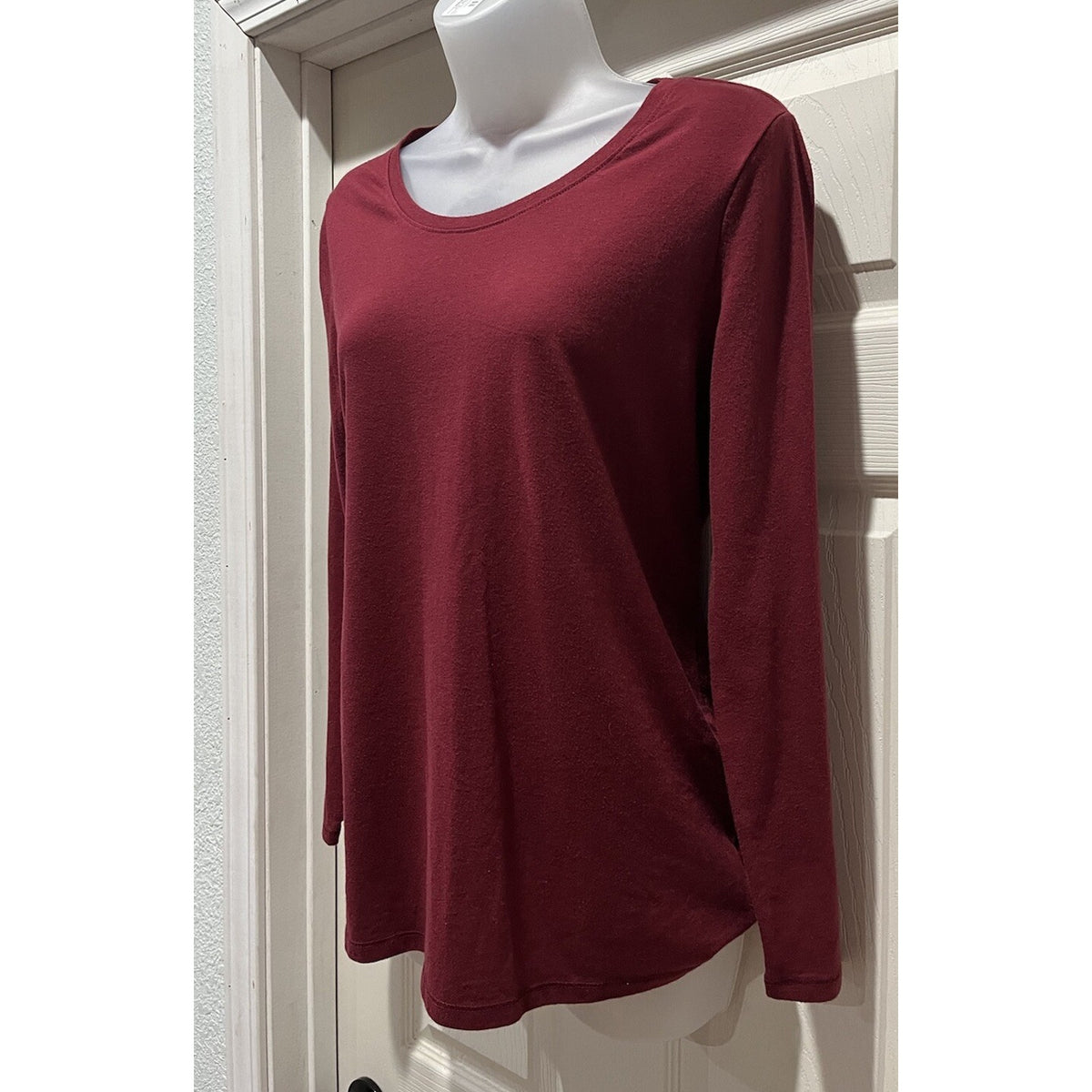 No Boundaries Junior’s Long Sleeve Red Shirt Top Cotton Blend- XL