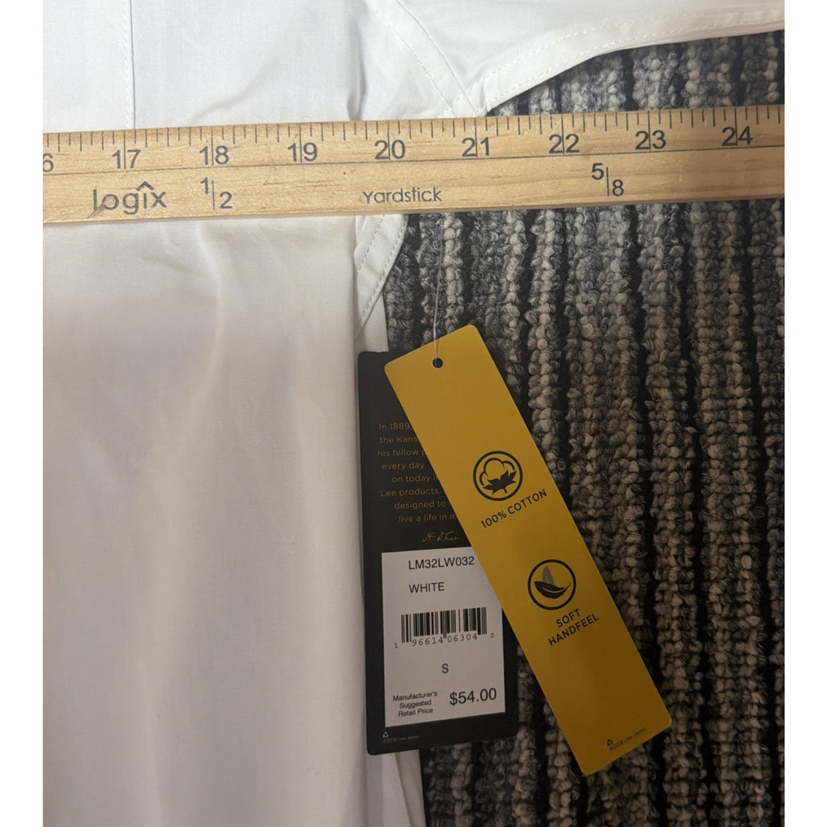 Lee Button Up Shirt Long Sleeve Men's Size Small White Regular Fit Soft NWT