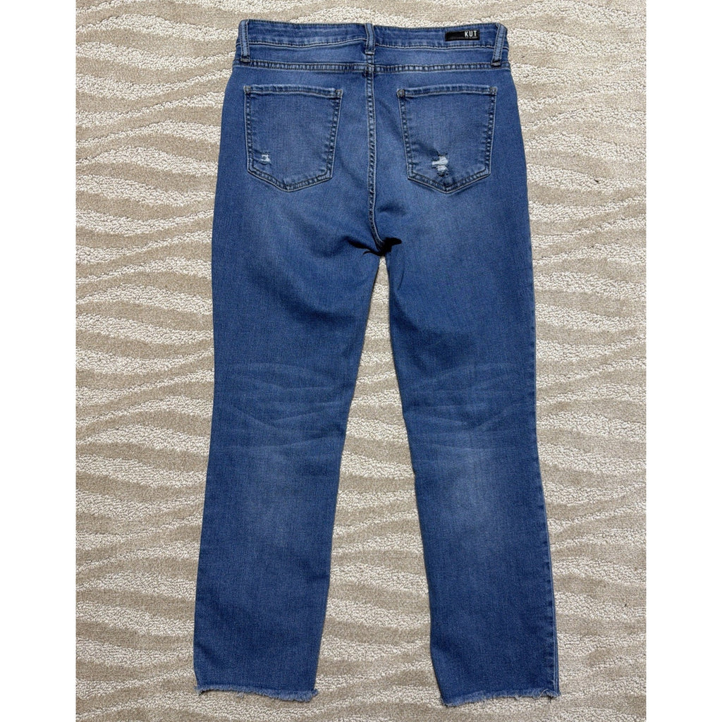 KUT From The Kloth High Rise "Reese" Fab Ab Ankle Straight Jeans Size 8
