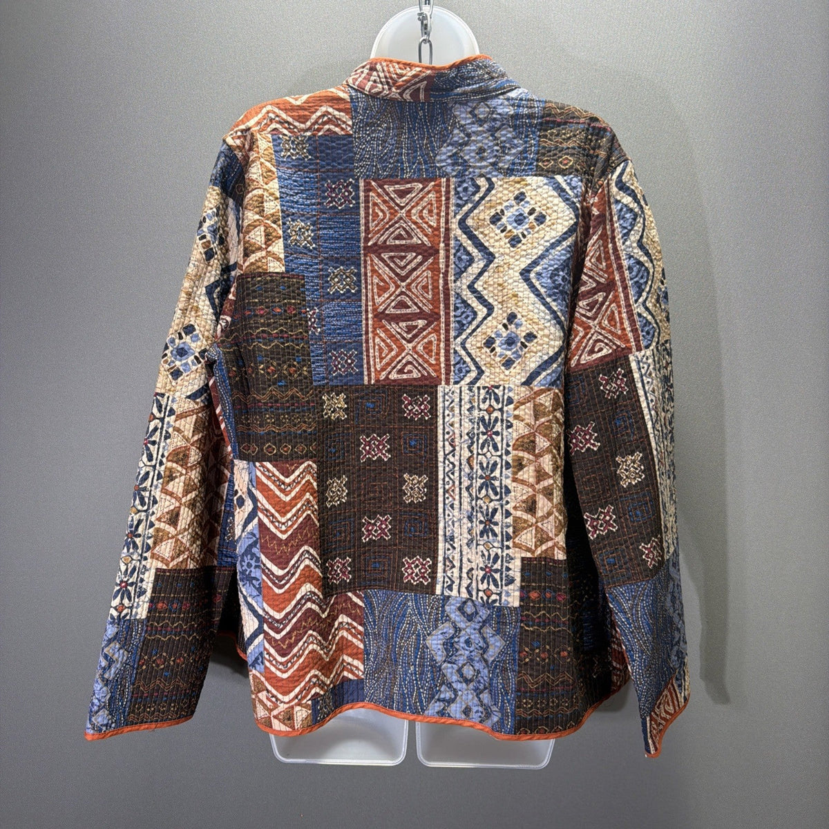 Vintage 90s Alfred Dunner Lightweight Boho Patchwork Quilted Cotton Jacket Sz 14