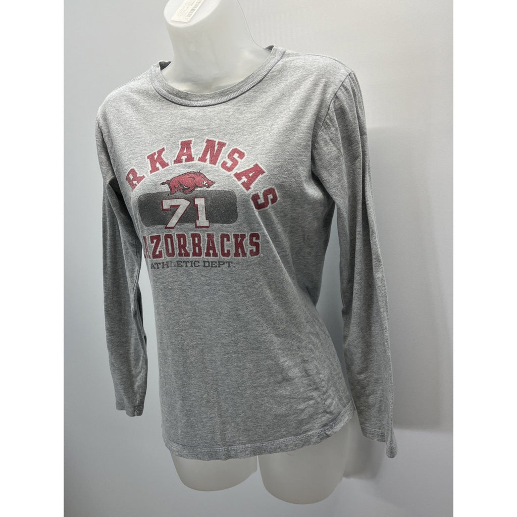 J. America Women’s Gray Longsleeve Arkansas Razorback Shirt Size Medium