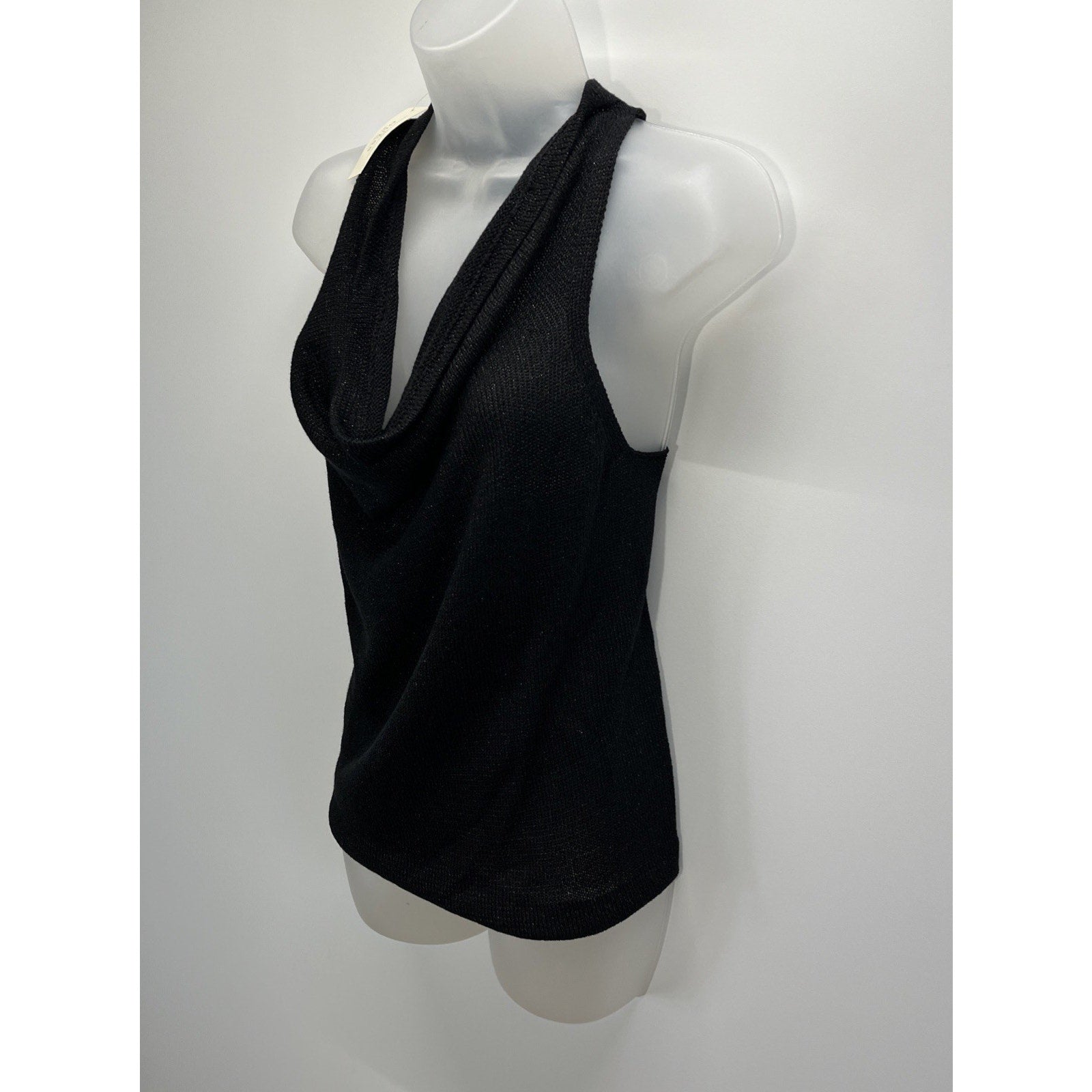 NWT Guess Los Angeles Women's Black Sleeveless Tank With Silver Shimmer Sz Small