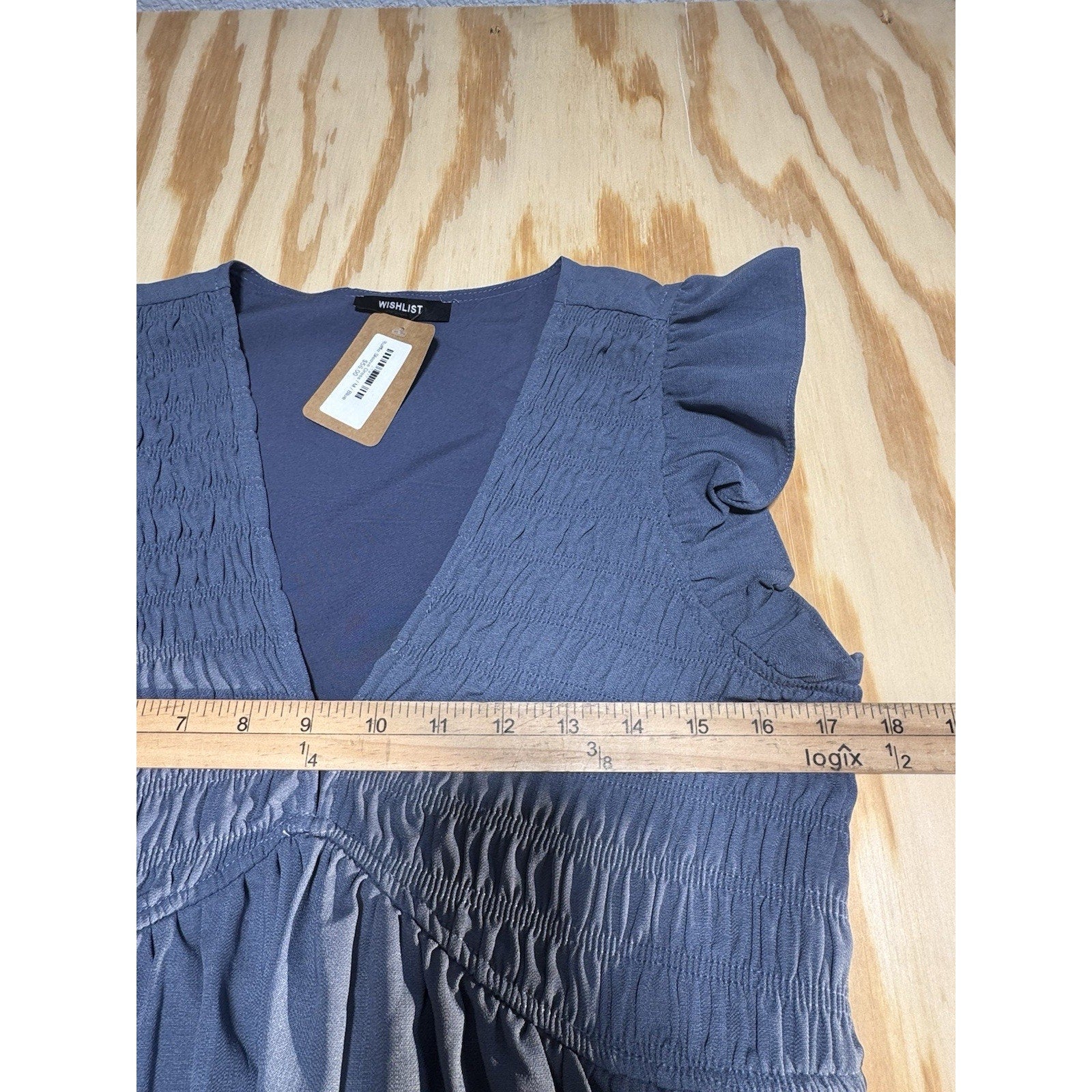 Wishlist BY ANTHROPOLOGIE RUFFLED TIERED Blue Midi Dress New Women’s Size M