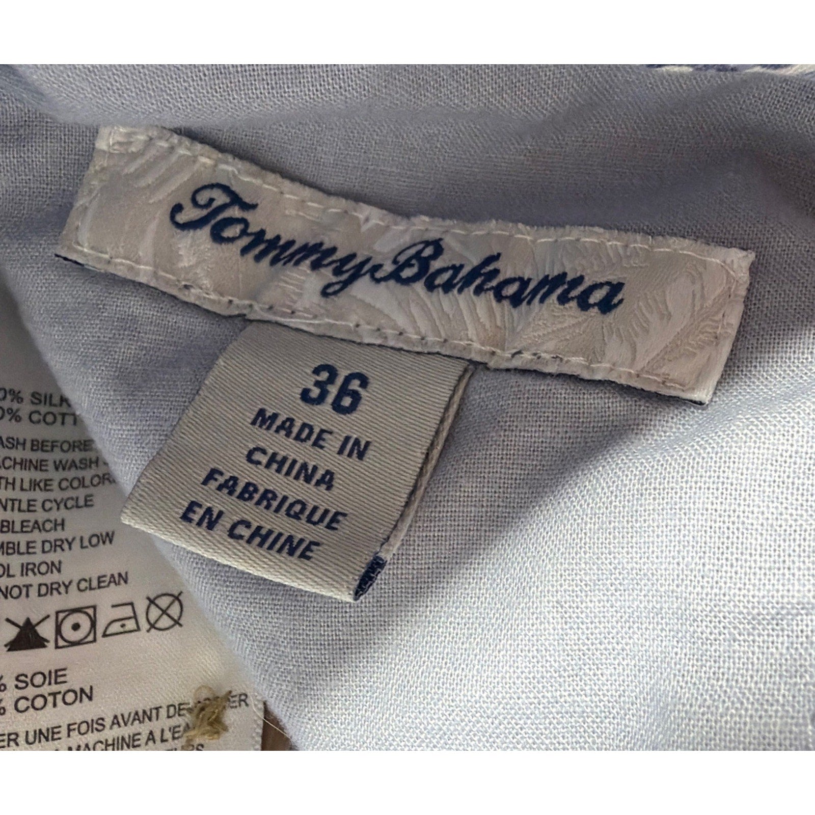 Tommy Bahama Bermuda Havana Herringbone Shorts Blue Silk Size 36
