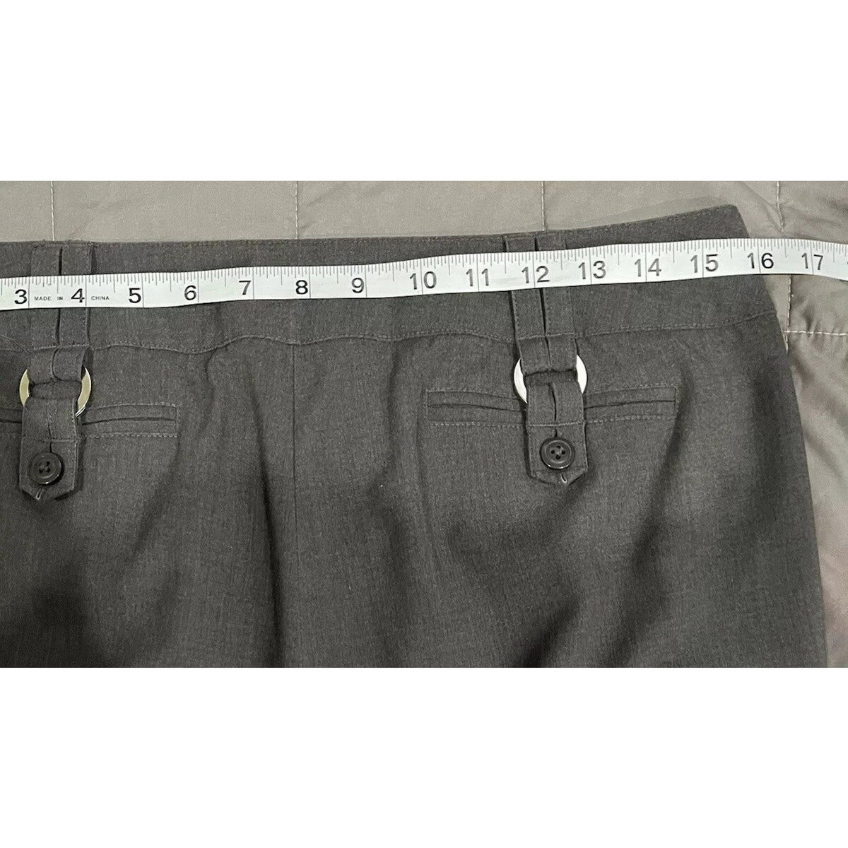 Sharagano EUC Women’s Grey Dress Pants Size 8 32x28.5” Flat Front
