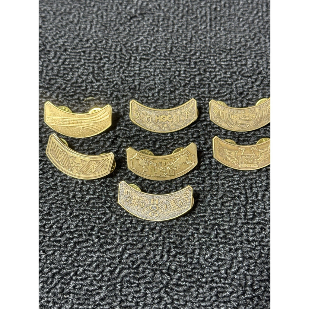 Lot 7 Harley Davidson HOG Vest Hat Lapel Pins 2008 HOCO Annual Member Rockers