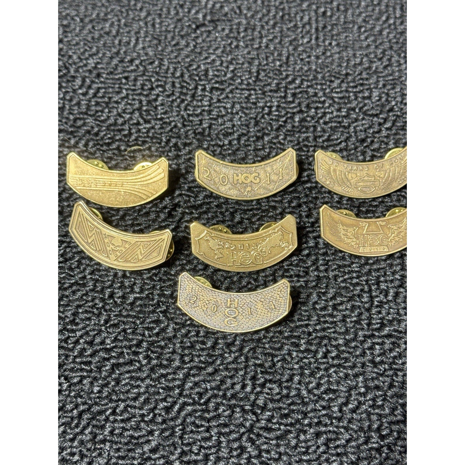 Lot 7 Harley Davidson HOG Vest Hat Lapel Pins 2008 HOCO Annual Member Rockers