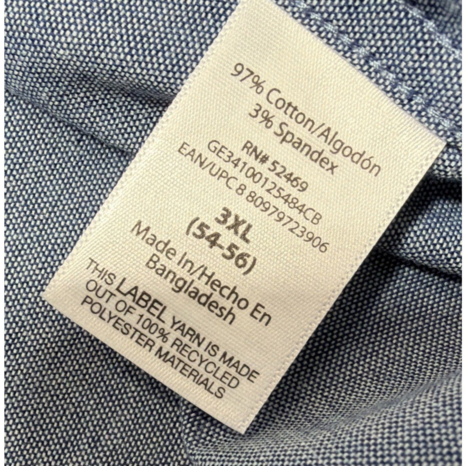 George Classic Fit Button Down Men's Long Sleeve Poplin Shirt 3XL 54-56 NWT