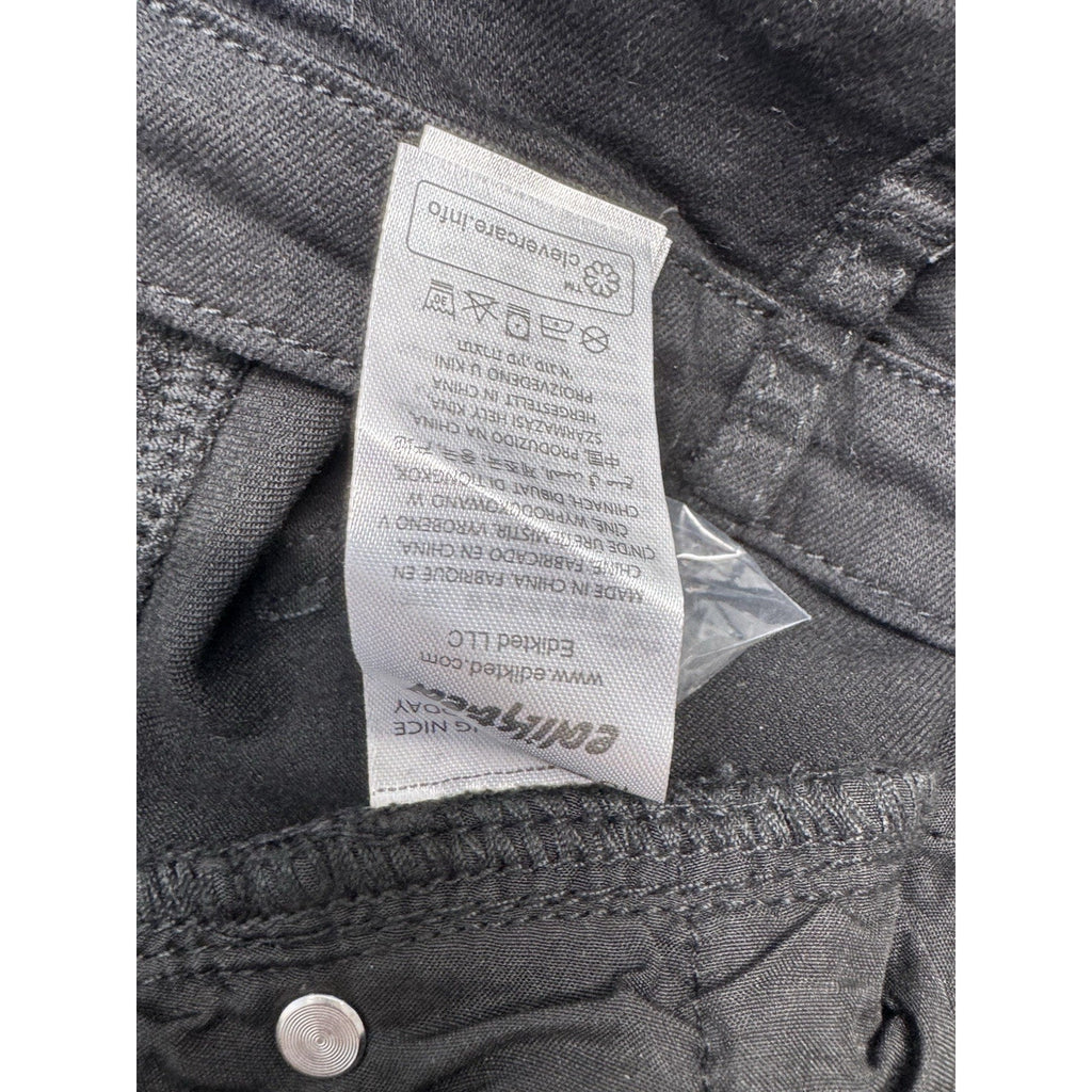 Edikted Black Women's Cut Out Belt Low Rise Flare Jeans Size Large 32”X32”