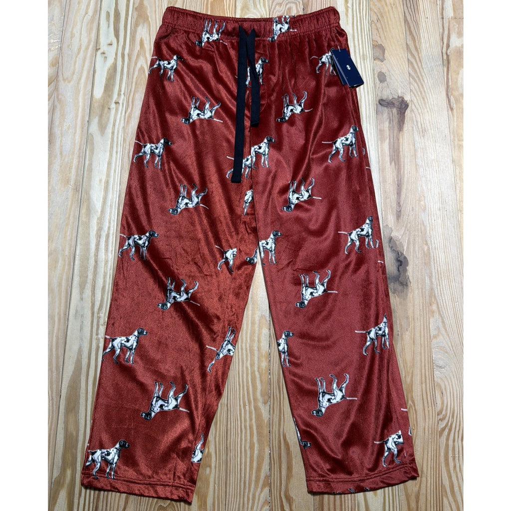 IZOD Men's Red Pointer Dog Print Knit Sleep Pajama Pant NWT Size Medium