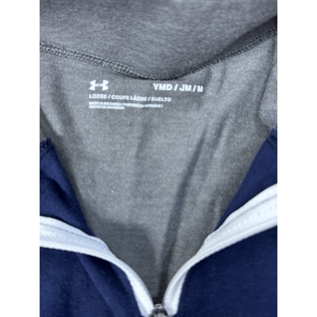UNDER ARMOUR Youth 1/4 Zip Long Sleeve Warmup Top Medium Blue Gray