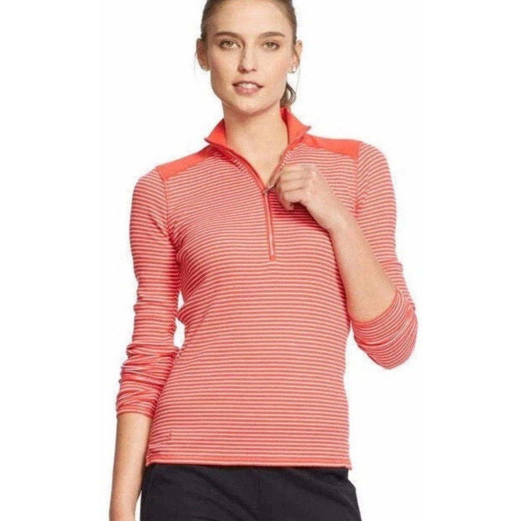 Lauren Ralph Lauren Women's Mockneck Pullover Top Red Combo Small