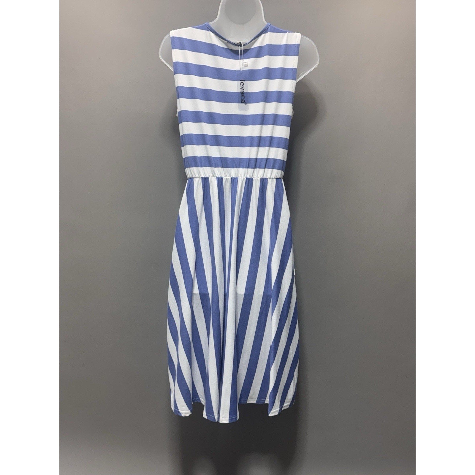 Levaca Blue White Nautical Midi Dress Women’s Size Small New With Tags