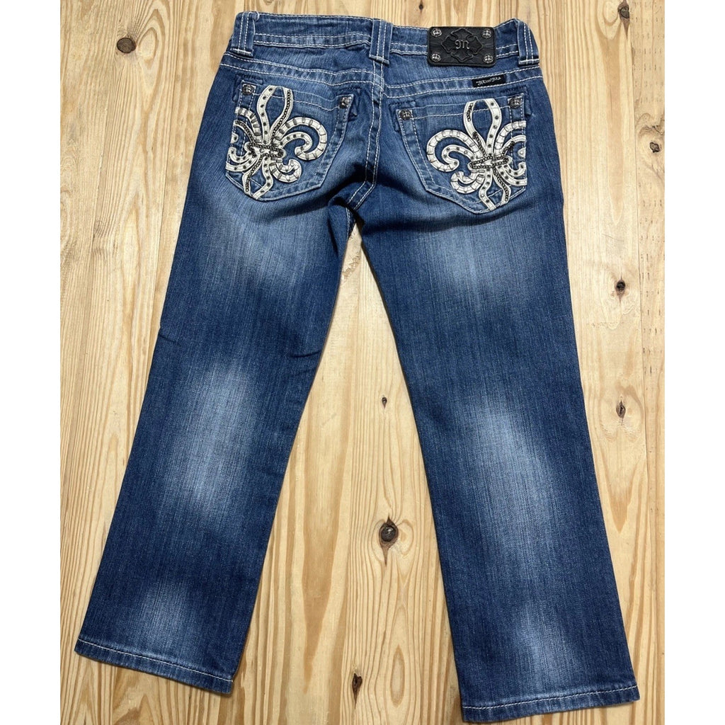 Miss Me Jeans Capri Women’s 26 Inseam 20" JP6048P5 Embellished Distressed
