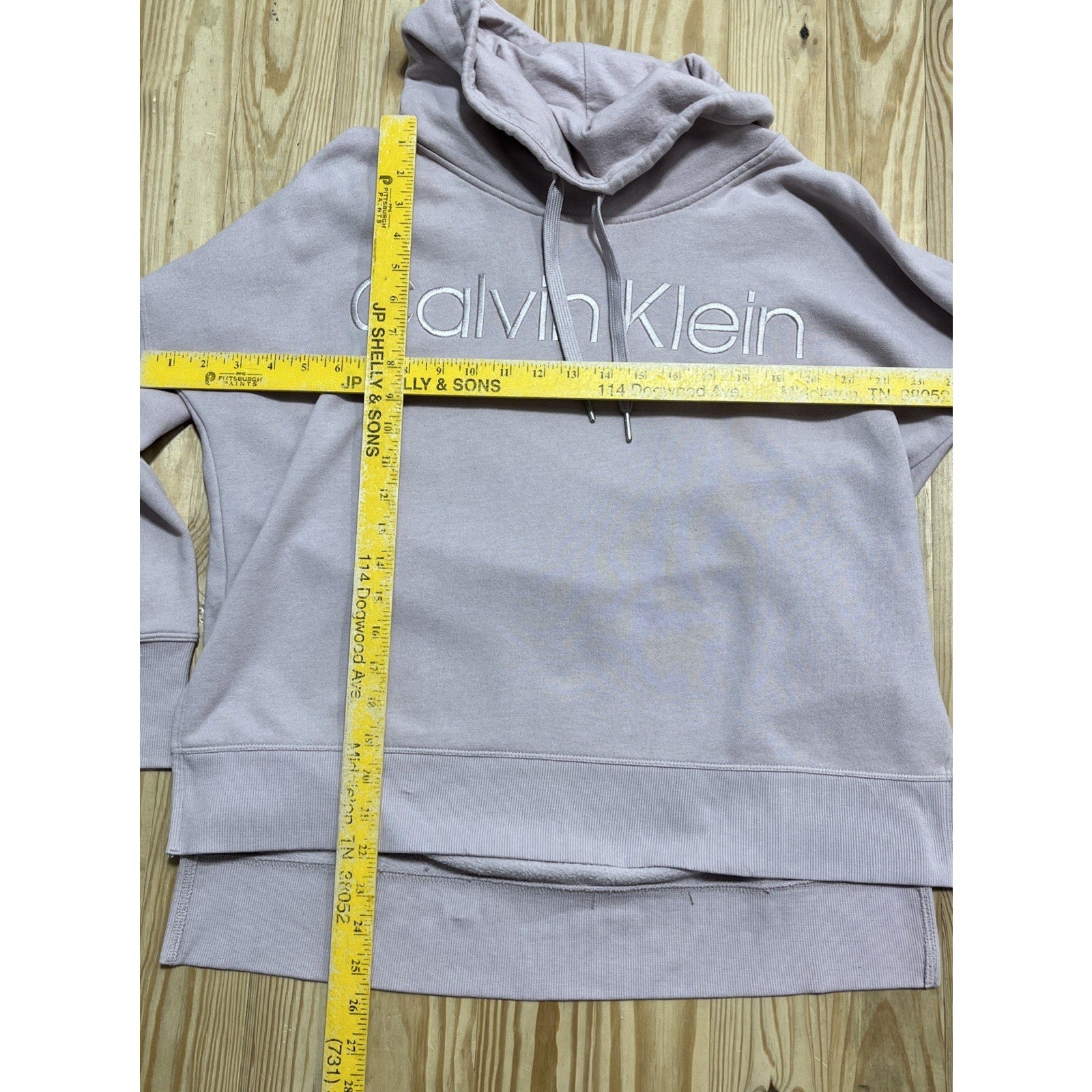 Calvin Klein Womens Medium Light Pink Sweatshirt Cowl Neck Drawstring Pullover