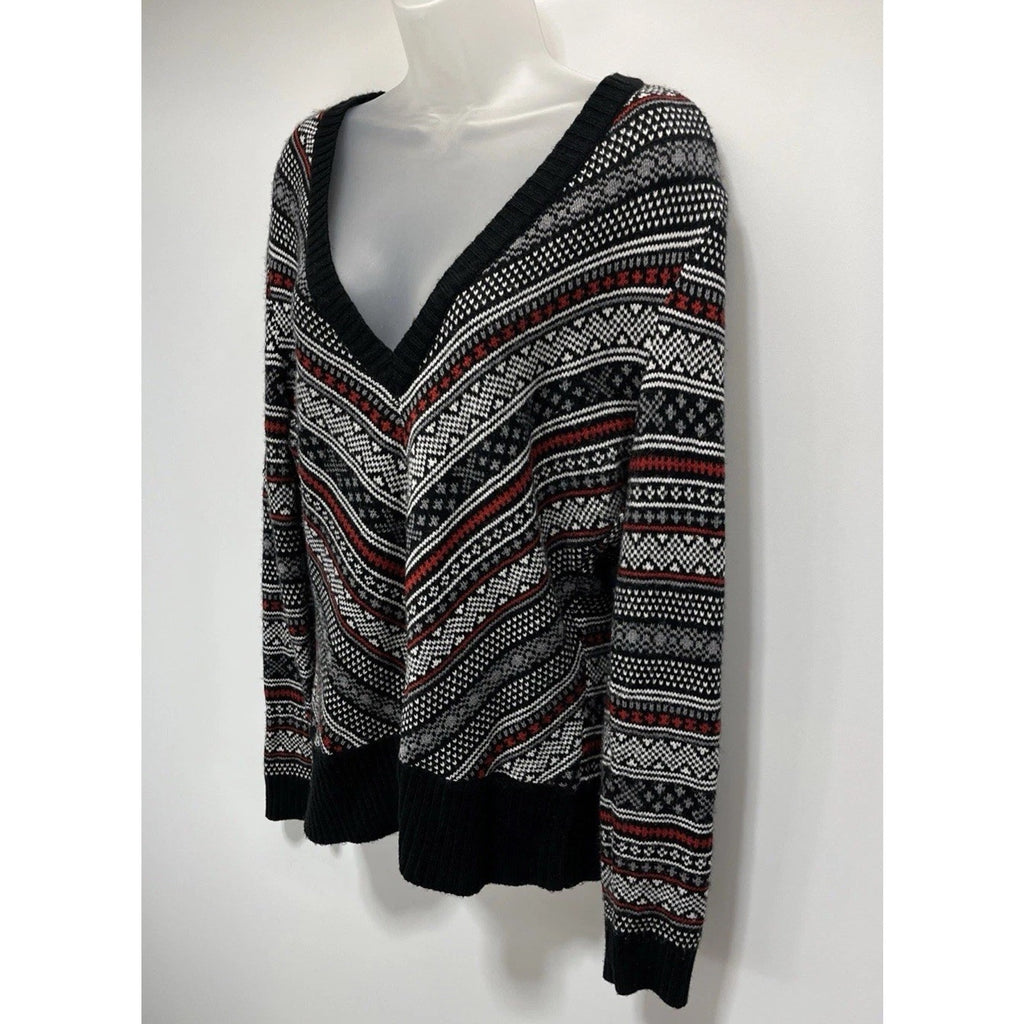 New York And Company Nordic V Neck Sweater Size XL