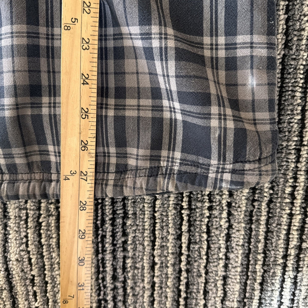 Men's Rugged Point Authentic Gray Plaid Sherpa Fleece Full Zip Shacket Size M