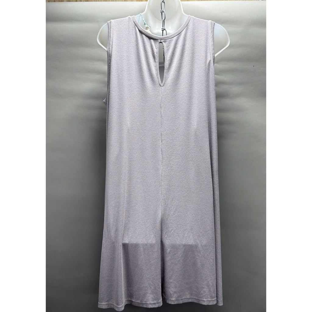 NWT Umgee USA Large Lavender Ribbed Swing Dress Sleeveless Keyhole Back Boho
