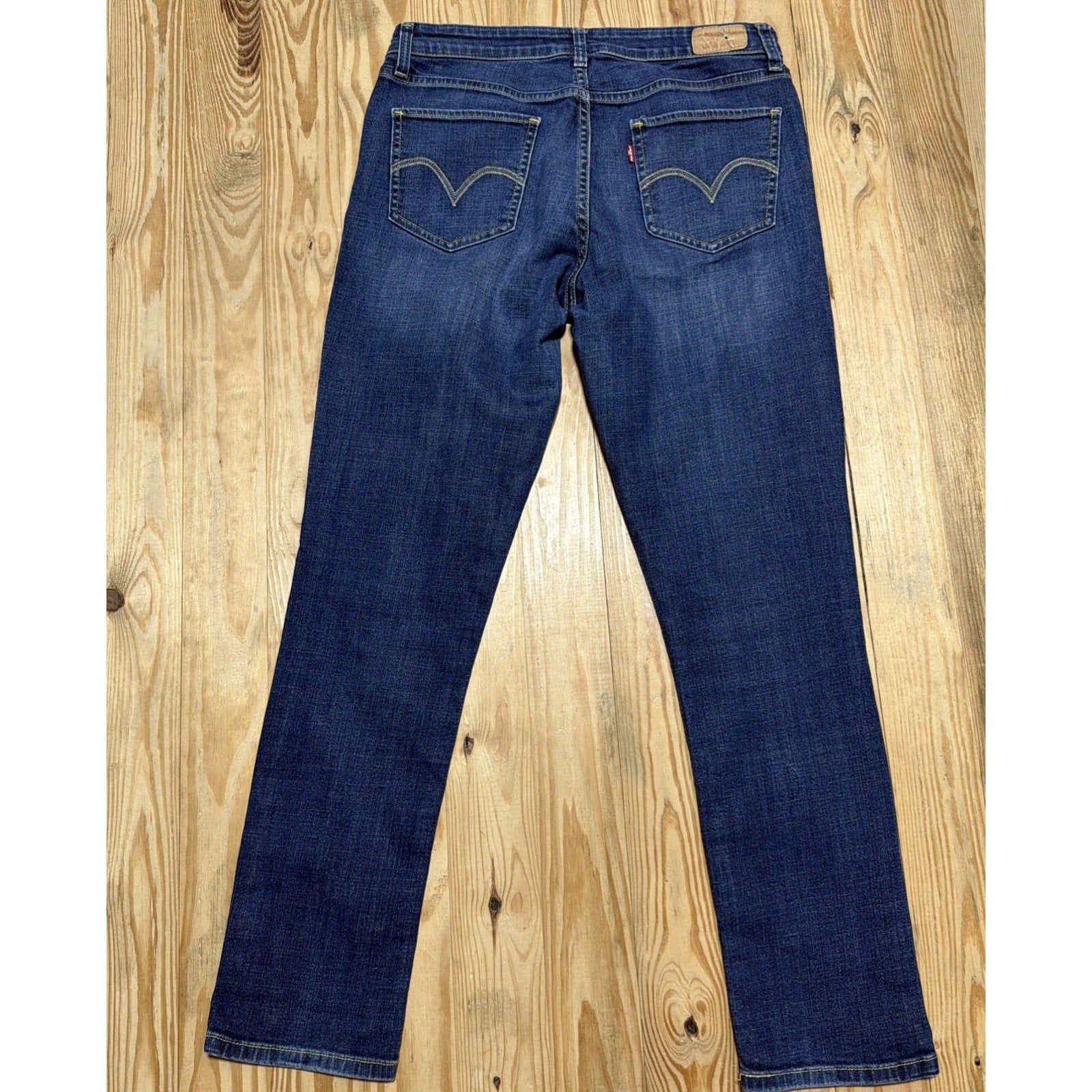 Levis The Original Mid Rise Skinny Jeans Womens 10M Blue Dark Wash Stretch Denim