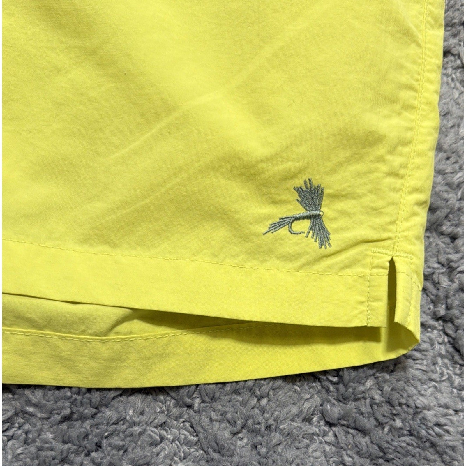 Orvis Swim Trunks Men L Yellow Fishing Shorts